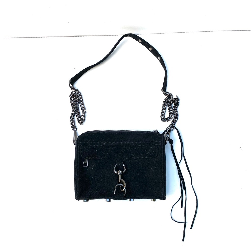 Rebecca Minkoff crossbody black suede leather bag with sparkles